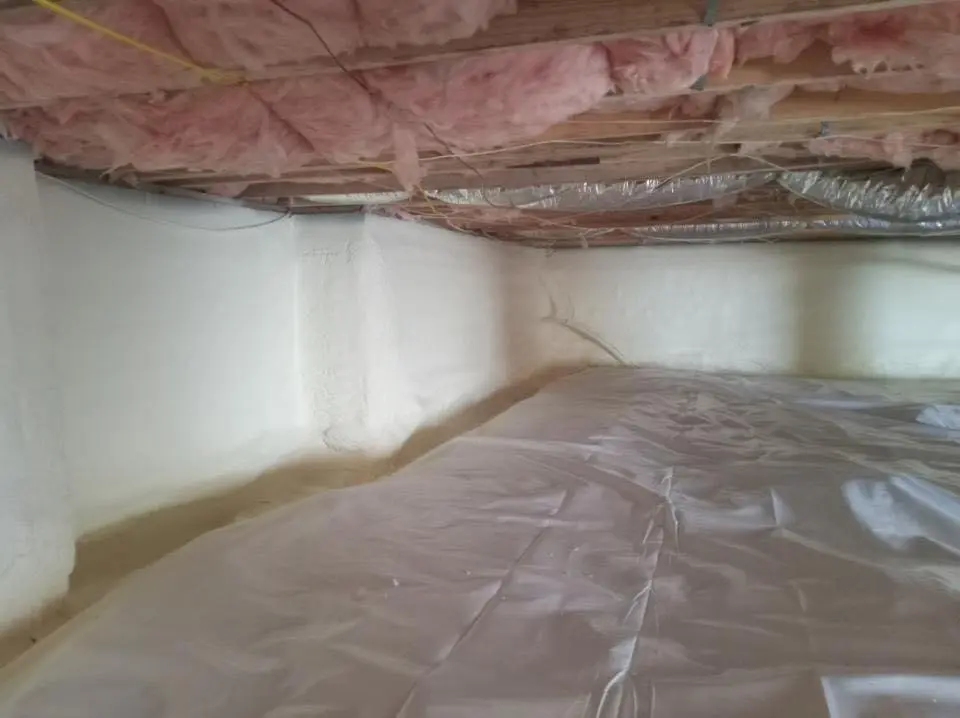 Crawl space encapsulation with closed-cell spray foam for Roof Maintenance in North Myrtle Beach
