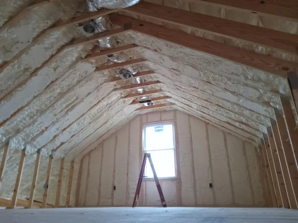 Spray foam roofing application for Crawl Space Insulation project in North Myrtle Beach